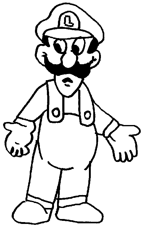 Coloriage Luigi Ne Sait As Quoi Faire - Mario à imprimer