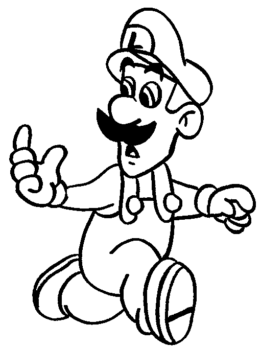 Coloriage Luigi - Mario à imprimer
