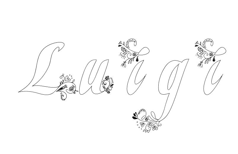 Coloriage Luigi - Prénom à imprimer