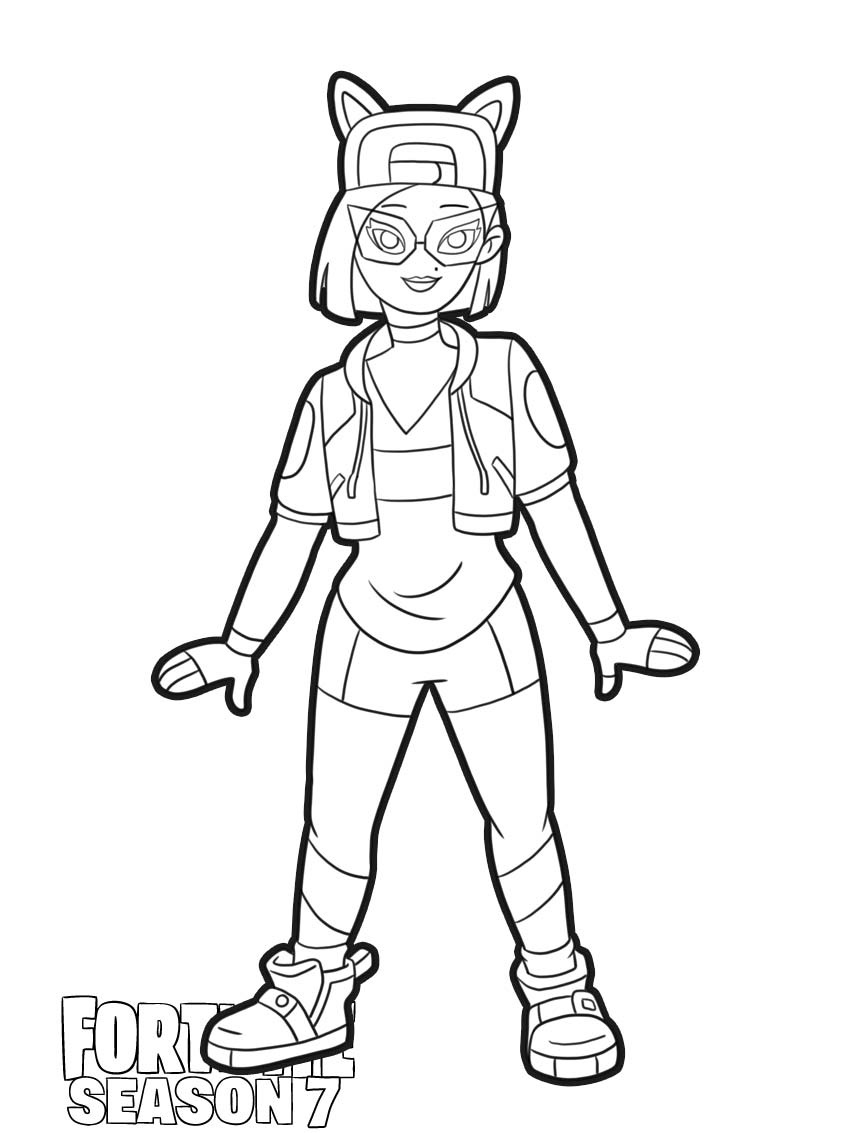 Coloriage Skin Lynx Niveau 1 de Fortnite - Fortnite à imprimer