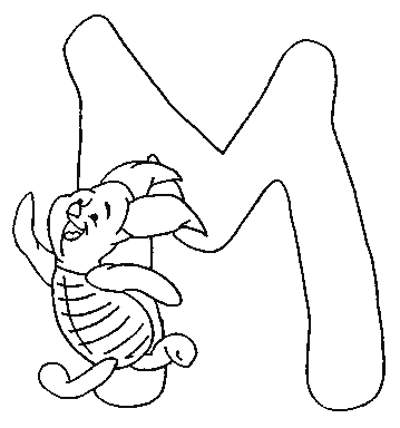 Coloriage M Porcinet - Alphabet à imprimer