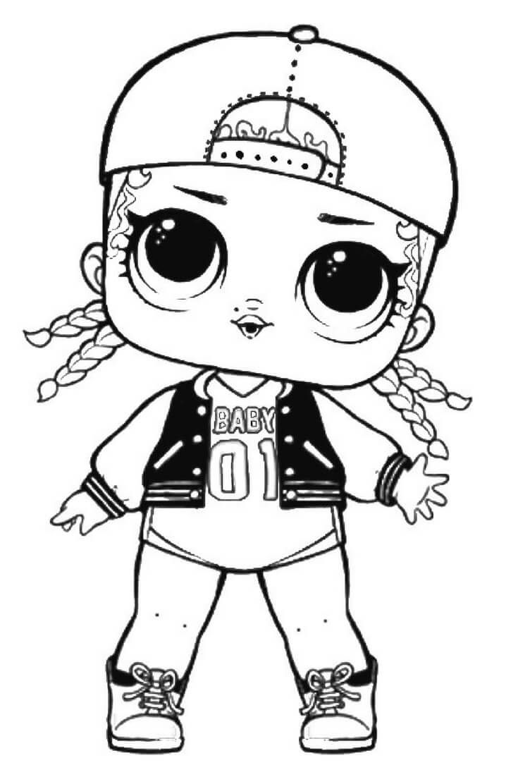 Coloriage Mc Swag Lol Dool - Poupée LOL Surprise Hair Goals à imprimer