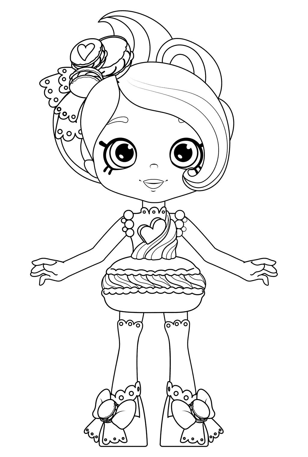 Coloriage Macy Macaron From Happy Places Kitty Kitchen Print And Color - Shoppies dolls à imprimer