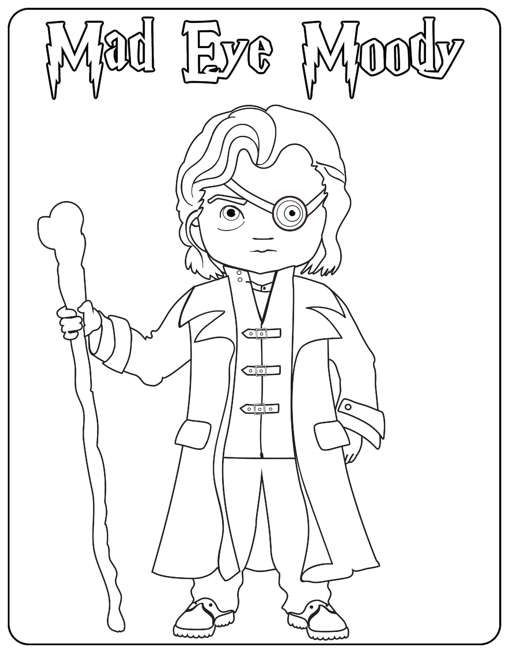 Coloriage Mad Eye Moody - Harry potter à imprimer