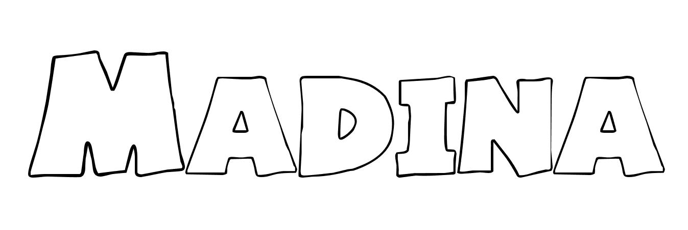Coloriage Madina - Prénom à imprimer