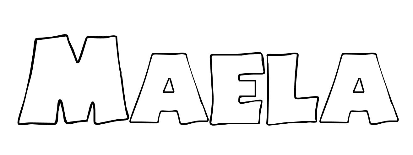 Coloriage Maela - Prénom à imprimer
