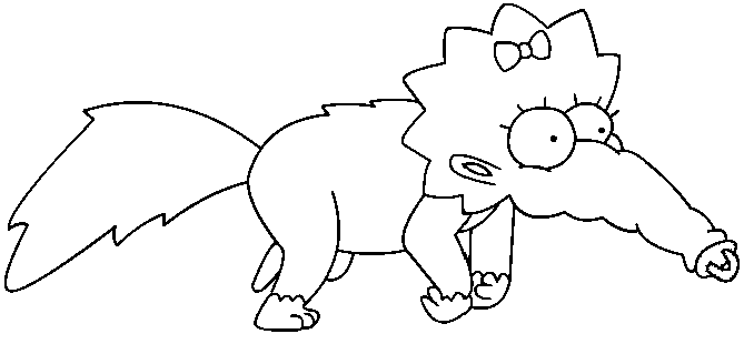 Coloriage Maggie Animal - Simpson à imprimer