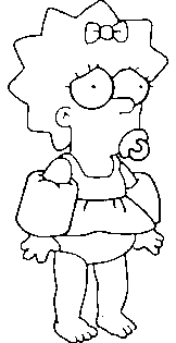 Coloriage Maggie Debout Avec Des Brassards Bouees - Simpson à imprimer