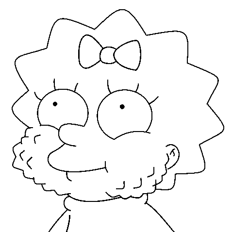 Coloriage Maggie En A Plein La Bouche - Simpson à imprimer