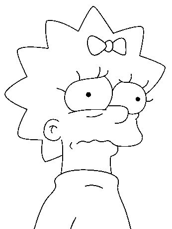 Coloriage Maggie Qui Pleure - Simpson à imprimer