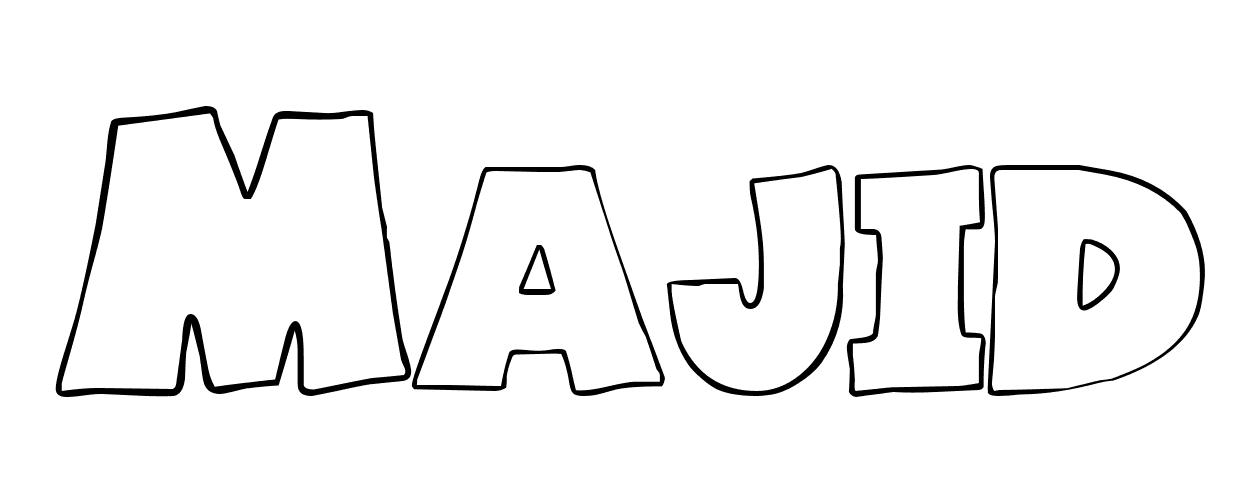 Coloriage Majid - Prénom à imprimer