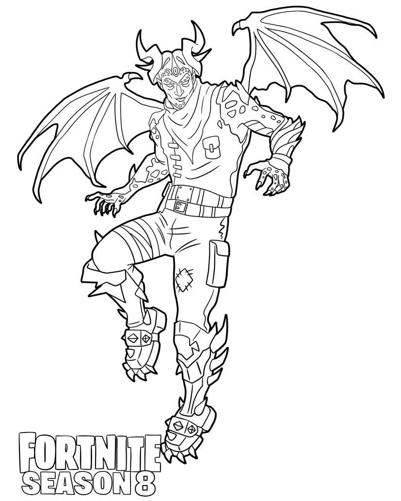 Coloriage Malcor personnage Fortnite saison 8 - Fortnite à imprimer
