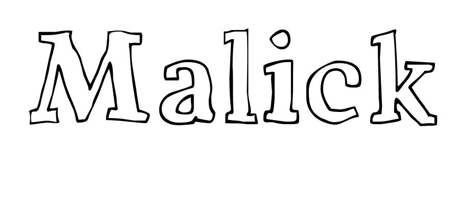 Coloriage Malick - Prénom à imprimer