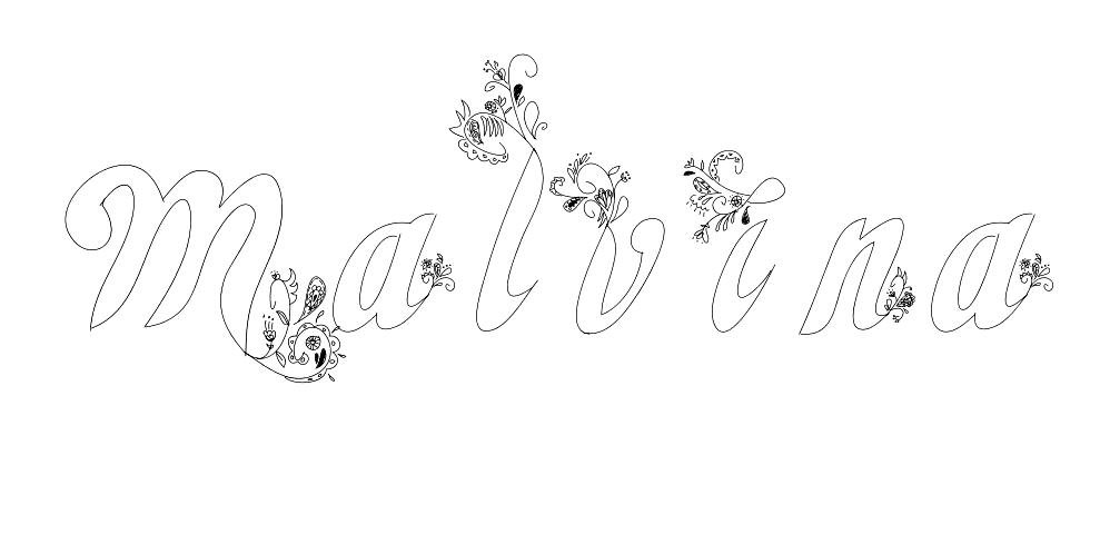 Coloriage Malvina - Prénom à imprimer