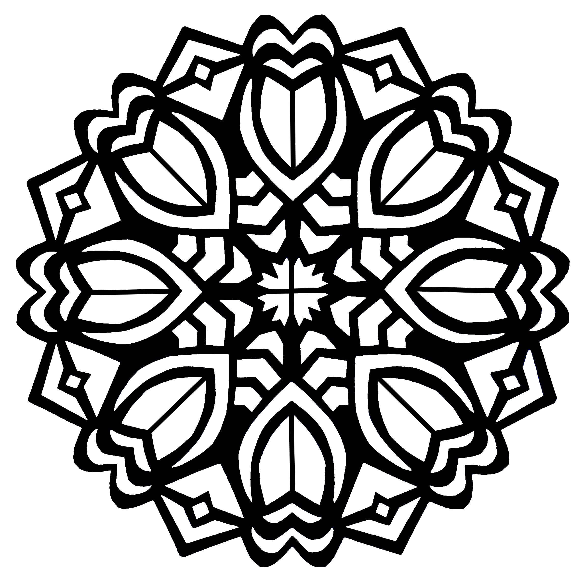 Coloriage Mandala Tulipes Style Art Deco - Tulipe à imprimer