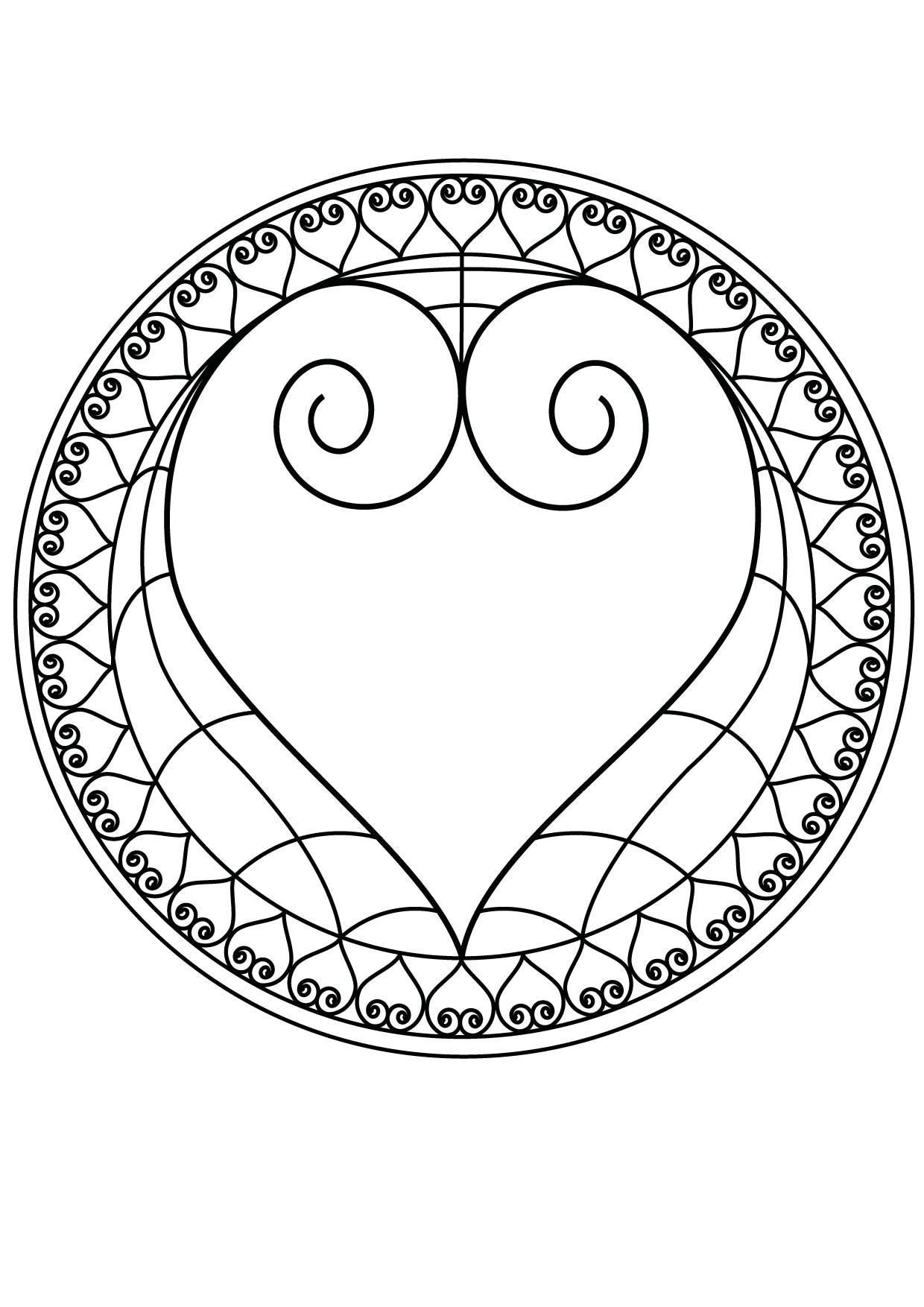 Coloriage Mandala Cœur 2 - Gulli à imprimer