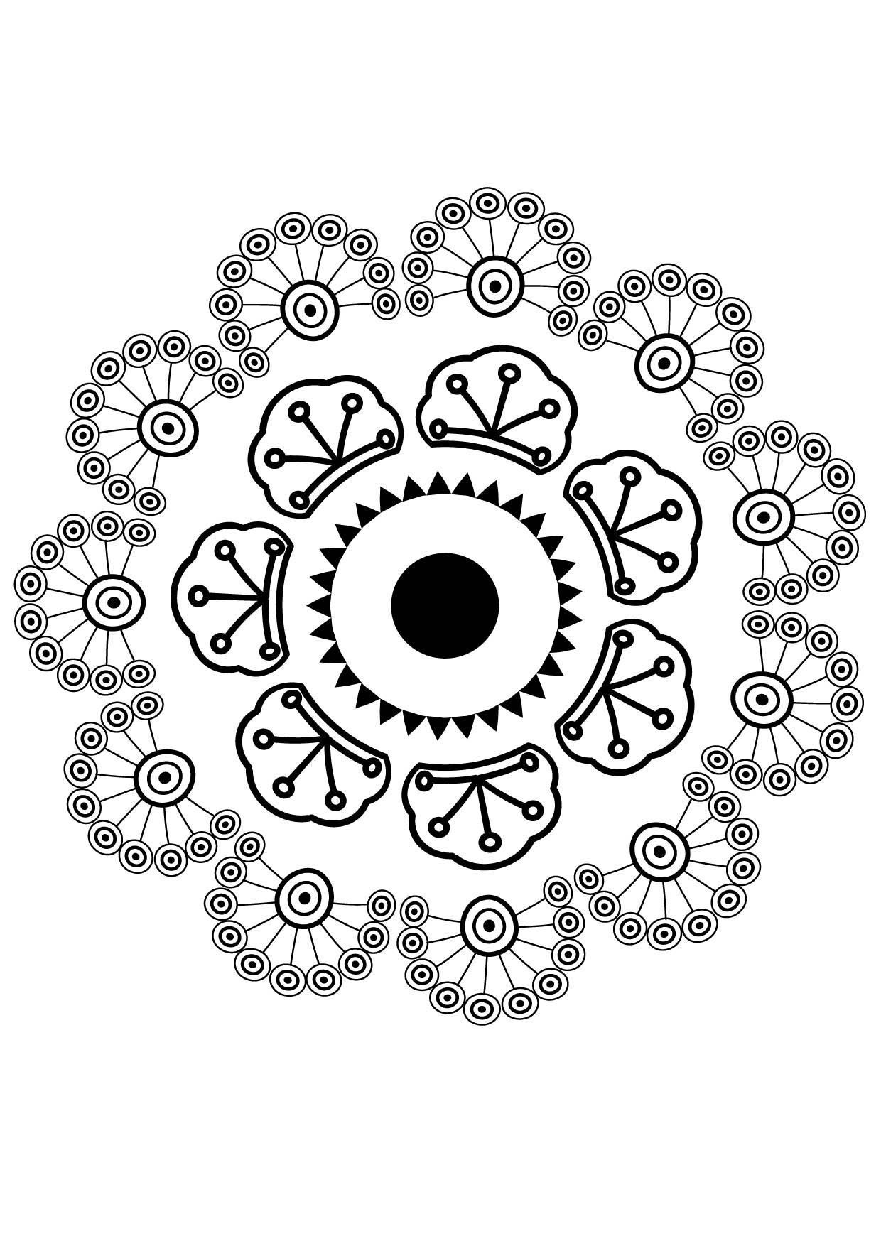Coloriage Mandala Fleur 6 - Gulli à imprimer