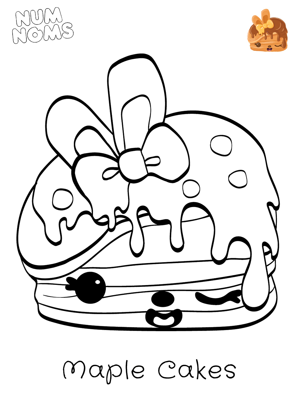 Coloriage Maple Cakes des Num Noms savoureux - Num noms à imprimer