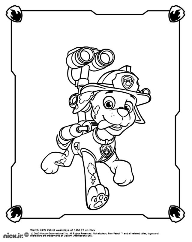 Coloriage Pat patrouille Noël marcus - Pat patrouille noel à imprimer