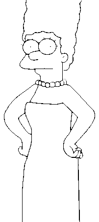 Coloriage Marge A Les Bras Sur Les Hanches - Simpson à imprimer