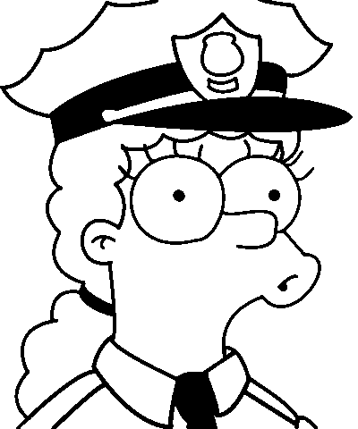 Coloriage Marge En Policier - Simpson à imprimer
