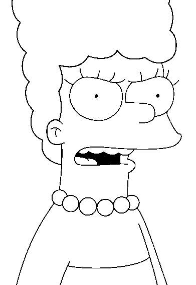 Coloriage Marge Fait Les Gros Yeux - Simpson à imprimer