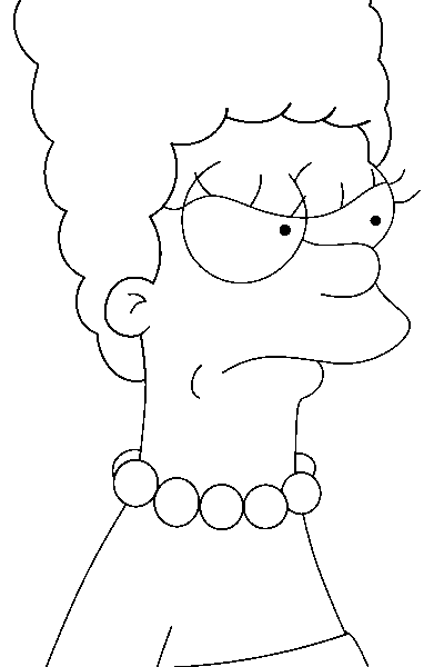 Coloriage Marge Fronce Les Sourcils - Simpson à imprimer