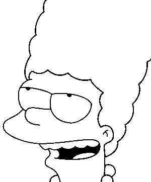 Coloriage Marge Leve Les Yeux Au Ciel - Simpson à imprimer