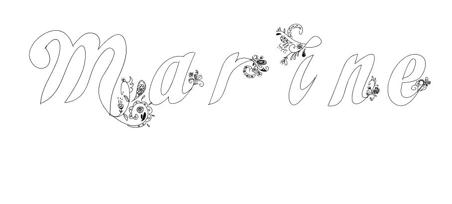 Coloriage Marine - Prénom à imprimer
