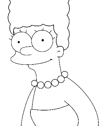 Coloriage Marjorie Bouvier - Simpson à imprimer