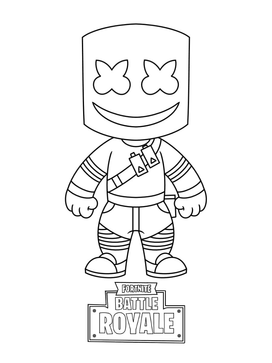 Coloriage Marshmello Outfit Battle Royale For 1500 V Bucks - Fortnite à imprimer