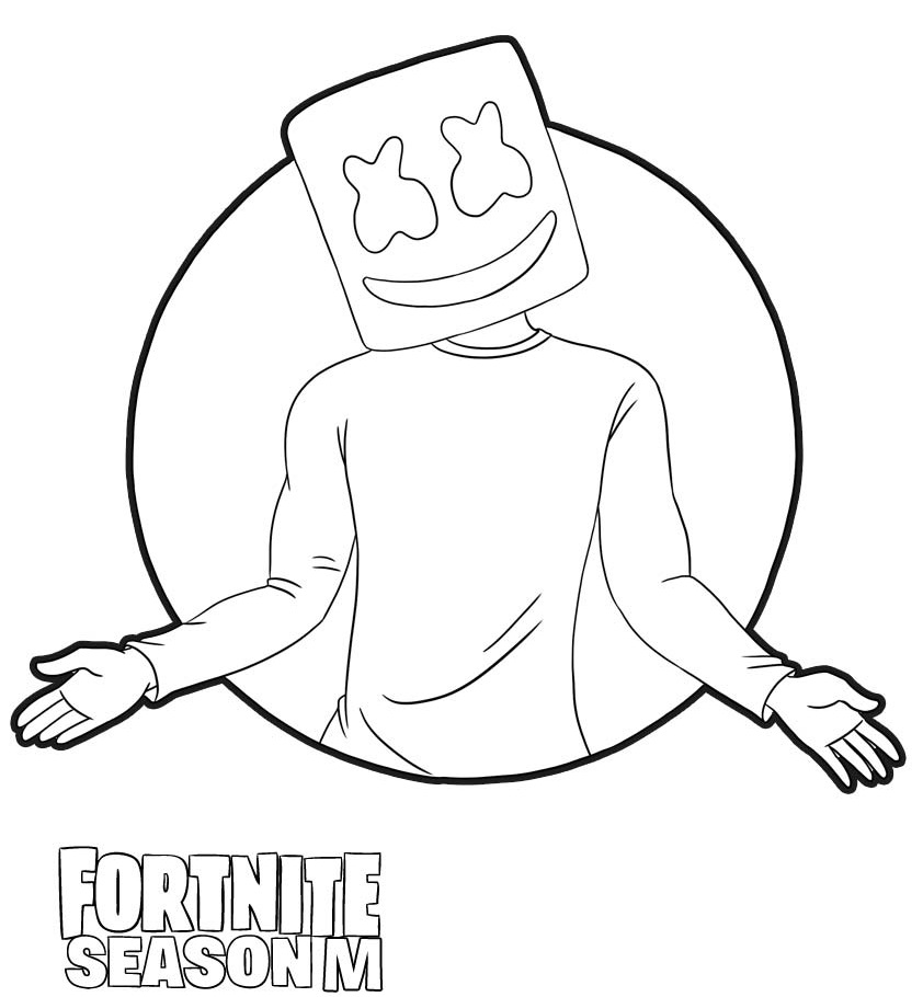 Coloriage Peau Marshmello Fortnite - Fortnite à imprimer