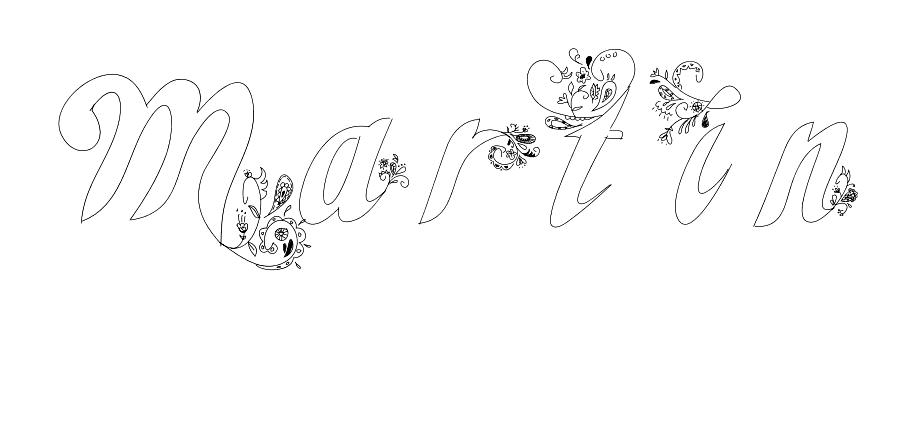 Coloriage Martin - Prénom à imprimer