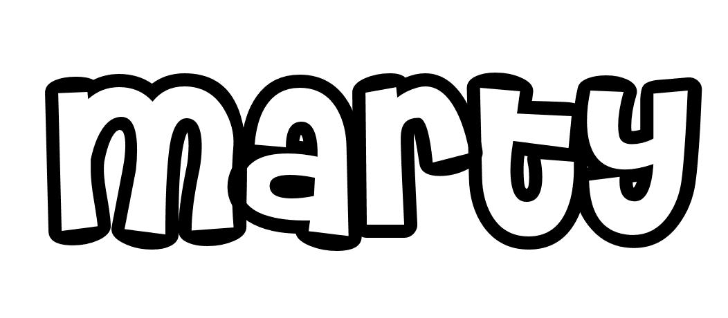 Coloriage Marty - Prénom à imprimer