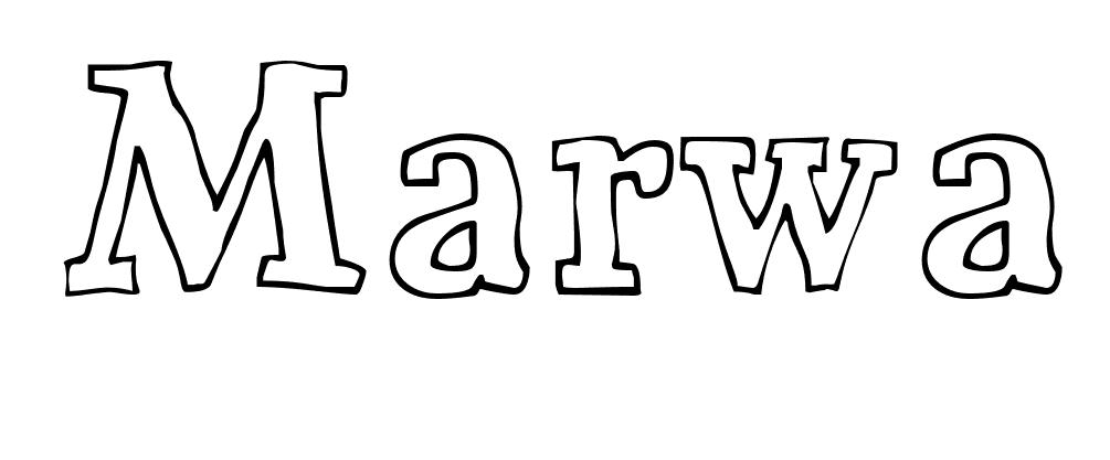 Coloriage Marwa - Prénom à imprimer