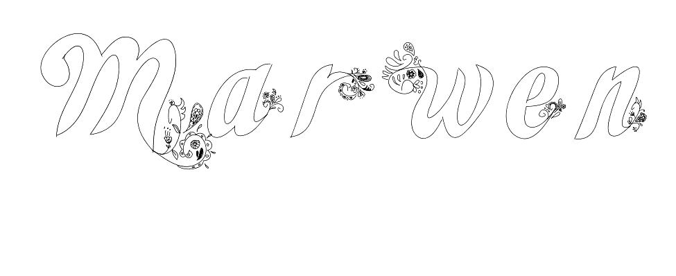 Coloriage Marwen - Prénom à imprimer