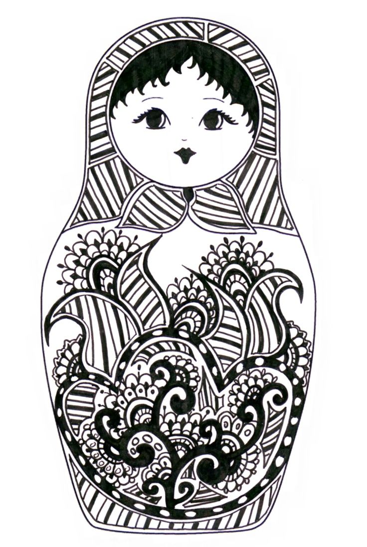 Coloriage Matryoshka Dolls 8 Poupée Russe - Poupée russe matriochka à imprimer