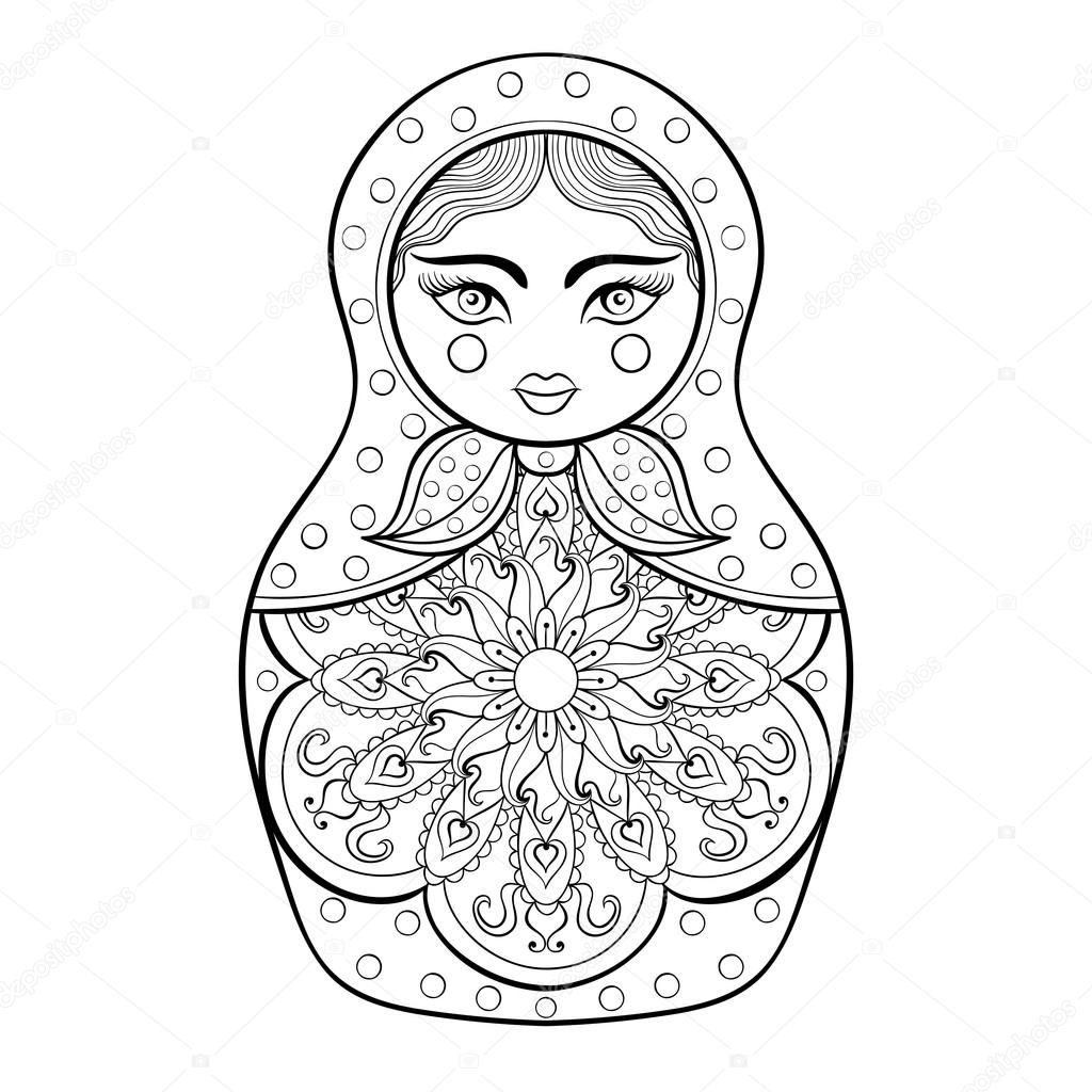 Coloriage Matryoshka Dolls 9 Poupée Russe - Poupée russe matriochka à imprimer