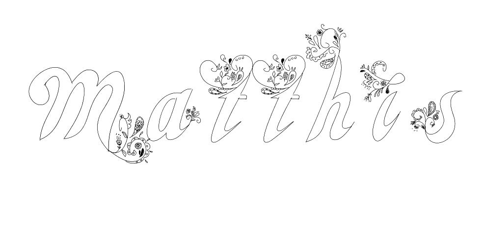 Coloriage Matthis - Prénom à imprimer
