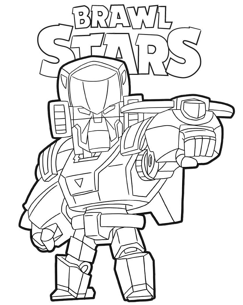 Coloriage Mecha Bo Brawl Stars Game - Brawl stars à imprimer