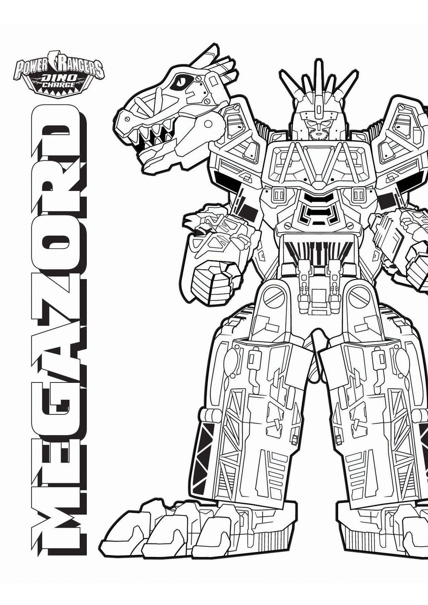 Coloriage Megazord Dino Charge - Power rangers à imprimer