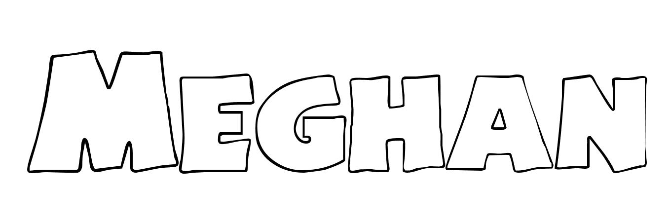 Coloriage Meghan - Prénom à imprimer