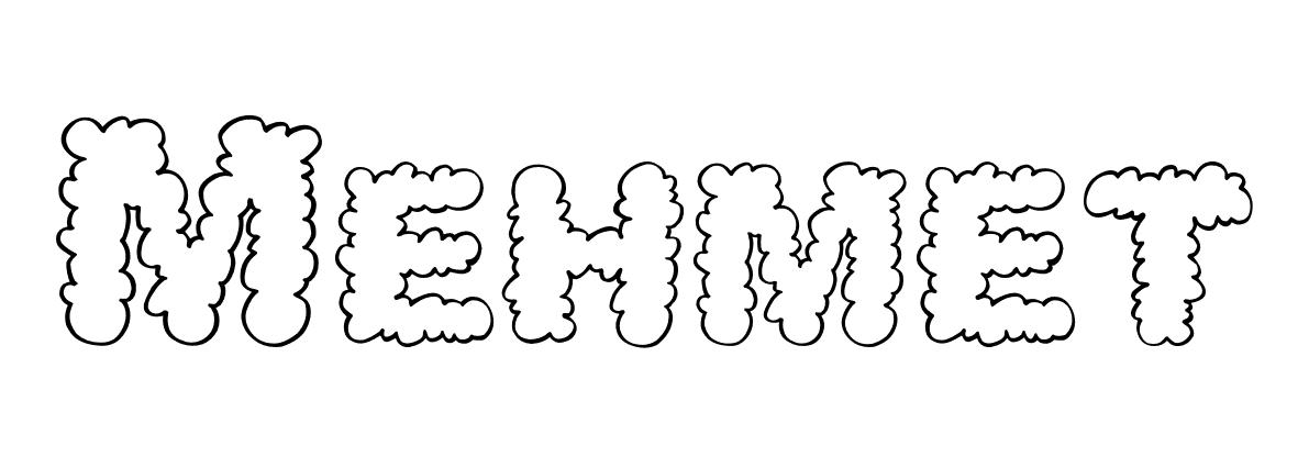 Coloriage Mehmet - Prénom à imprimer