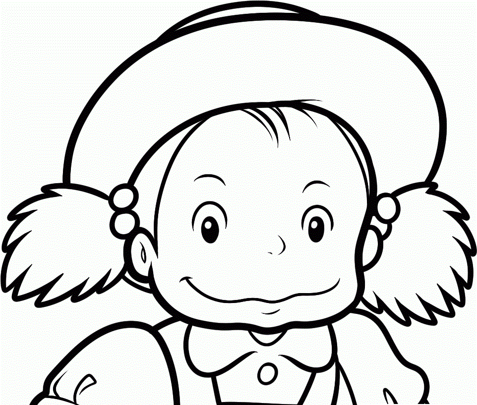 Coloriage Mei Kusakabe De Tororo - Totoro à imprimer