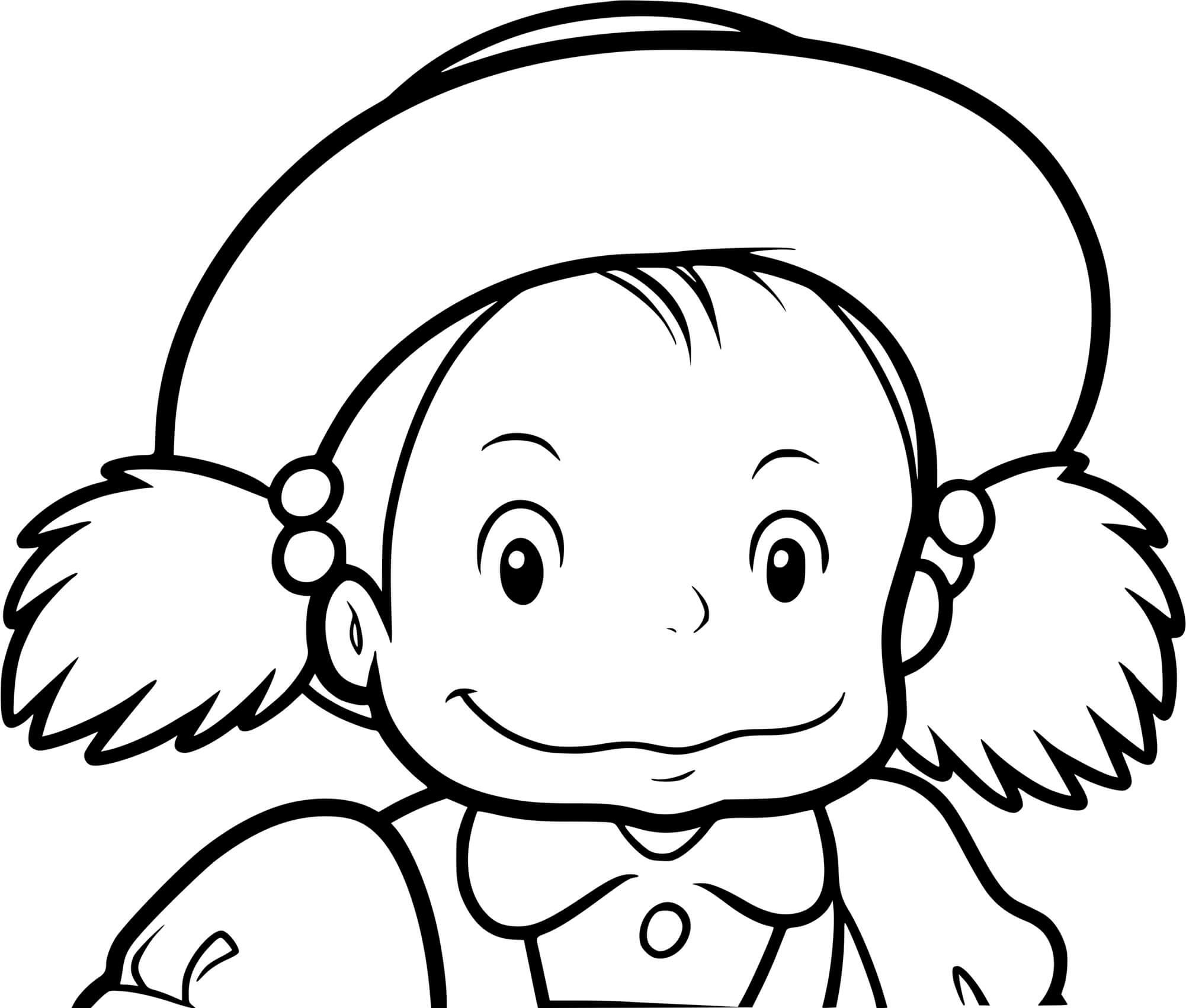 Coloriage Mei Kusakabe De Tororo - Totoro à imprimer