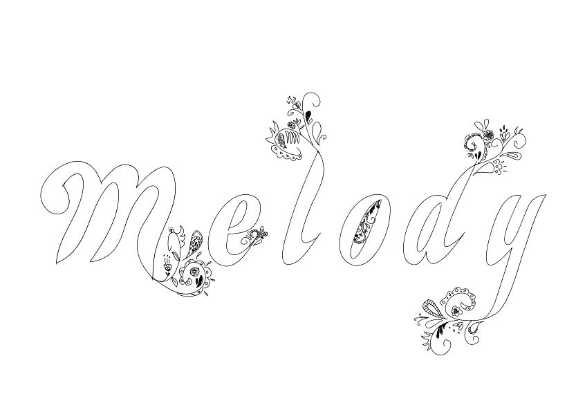Coloriage Melody - Prénom à imprimer