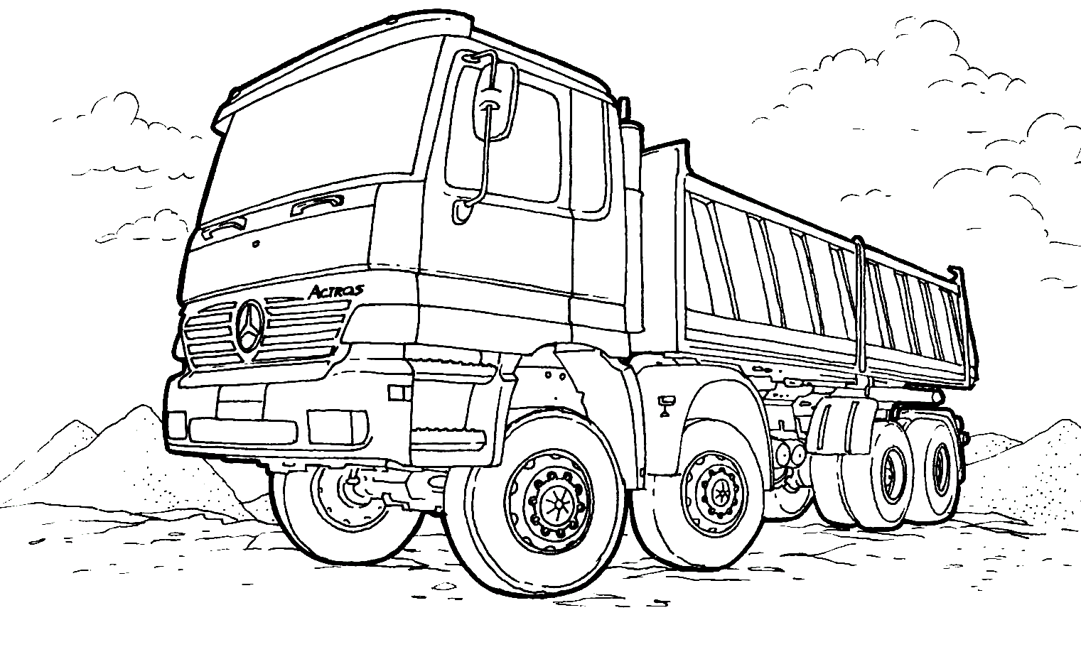 Coloriage Mercedes Camion - Camion à imprimer