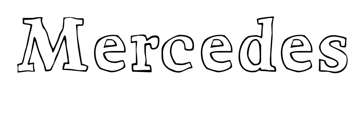 Coloriage Mercedes - Prénom à imprimer
