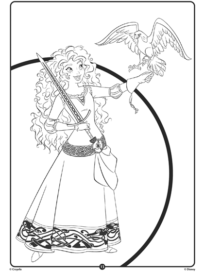 Coloriage Merida Disney Princess Crayola - Crayola à imprimer