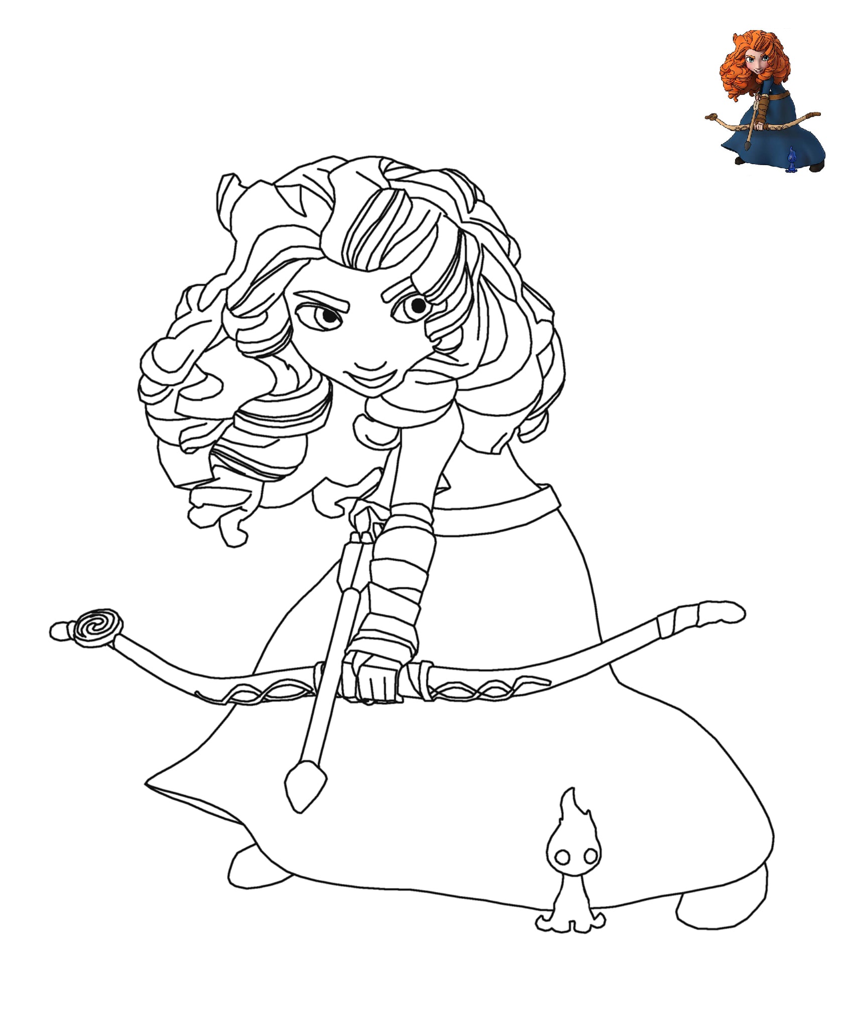 Coloriage Merida La Princesse Rebelle De Disney - Alphabet disney à imprimer